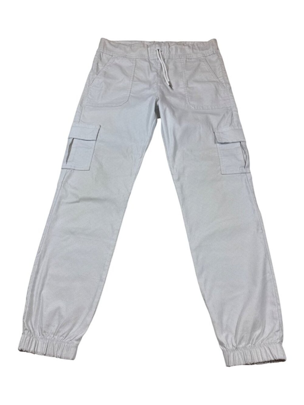 Bevy Flog Cargo Shely Jogger Pants White 29 Elastic Waist Cotton Blend (H717)